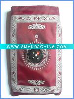 Wholesale Muslim Travel prayer Mats / rug + Qibla finder Compass