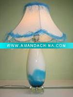 Wholesale 2011 E27 art glass and fabric shade table lamp