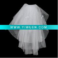 Discounted Top Grade handcraft white beaded Bridal Veil wedding dress veil