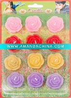 Wholesale 12pcs flower floating candle