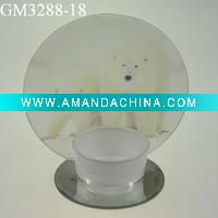 glass candle holder with mirror