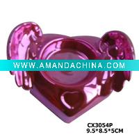 Wholesale Ceramic Christmas Candle Holder,Heart Shape