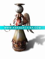 Wholesale European style angel metal candle holder