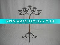 Wholesale metal & rattan candle holder stand
