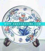 Wholesale Red peaches hand made ceramic decorative plate WRYAS42