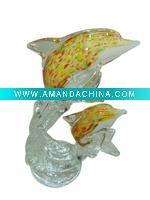 Wholesale Exqusite glass dolphin home decoration