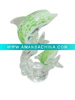 Wholesale Exqusite glass dolphin home decoration