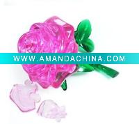 Wholesale Hotsale 3D Crystal Puzzle Jigsaw Rose Shaped Decoration