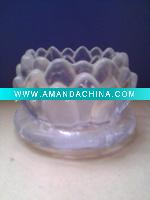 Wholesale Lotus promotion wedding vitreous home decoration art&collectible holidays glass candlesticks candles holders