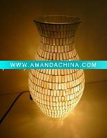 Home decorative glass mosaic table lamp with electric light
