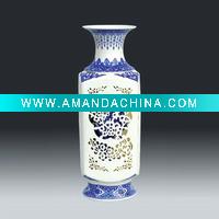 Wholesale China Blue and White flower vase/art ceramics/blue and white