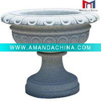 Wholesale white marble stone flowerpot for home&garden decoration