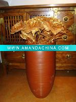 Wholesale Embossed stripe Cylindrical flower vase ceramic