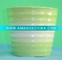 Wholesale Ceramic Green and white Glazed planter