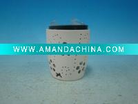 Wholesale Ceramic pot with solar light,home decoration