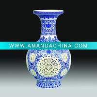 Wholesale China flower vase /ceramic/Blue and White/antique