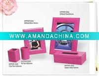 Wholesale Stone Pattened PU leather Photo Frame - Baby Red.