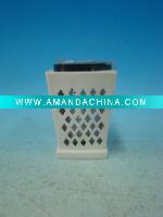 Wholesale Ceramic square pot with solar light,home decoration