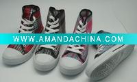 Wholesale Latest Fashion Design Middle Cut Girls & Boys Canvas Sneakers