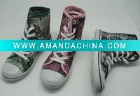 Wholesale Latest Fashion Design Middle Cut Girls & Boys Canvas Sneakers