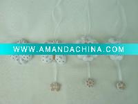 Wholesale Ceramic white glaze miniature clay flower model hanging