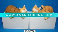 Wholesale stock pottery set of 2 cat