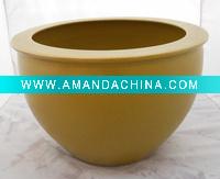 Wholesale Yellow Glazed Big Ceramic Fish Bowl WRYHE10
