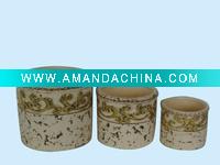 Wholesale Decorated terracotta planters with gray