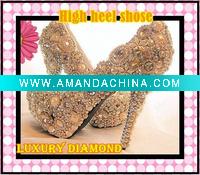 Wholesale CUSTOM HAND MADE SWAROVSK DIAMANTE CRYSTAL AND JEWEL STILETTO WEDDING SHOES