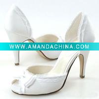 Wholesale Fashion elegant high heel white bridal wedding shoe