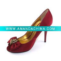Wholesale Brand VELONY2011Newest red silk high heel fish mouth sexy women wedding shoes with diamond