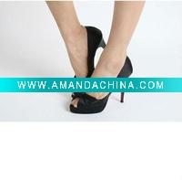 Wholesale black color high heel woman shoe for bride shoe wedding shoe