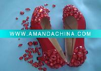 Wholesale WS147 New arrival red stones wedding shoes