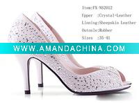 Wholesale OEM Crystal wedding shoes, high heel bridal shoes