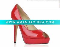 Wholesale red color high heel lady bride shoe for wedding