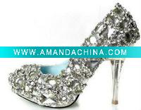 Wholesale WS164 Super quality luxurious sparkle big diamond crystal jewel evening shoes dress shoes wedding shoes party shoes