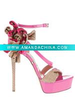 Wholesale NWT Summer flower high-heeled sandals lady shoes GSL014 free shipping