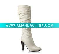 Wholesale white color lady shoes winter rubber dress&wedding boots 2011