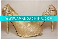 Wholesale ws-068 custom make crystals shoes wedding shoes stage shoes evening shoes high heel bridal shoes champagne rhi