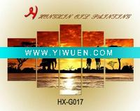 Wholesale abstract group painting/stretched painting/elephant