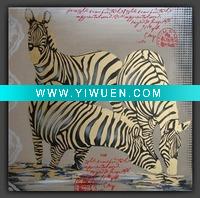 handmade zebra oil painting