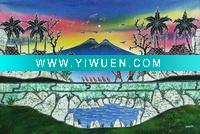 Wholesale Mountains landscape Handpainted Batik Painting