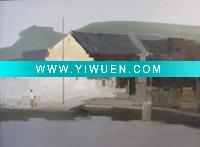 landscape painting (L2322 my home town) scenery painting, impressionist oil painting, oil painting