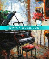 Wholesale piano oil painting 100% handmade on cavas high quality