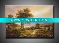 Wholesale Impressive Landscape Hand Painted Fabric Painting Designs