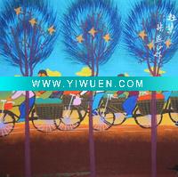 Wholesale Home decoration farmers painting (Market Gathering )