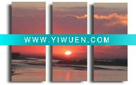 Wholesale hand painted dawn decoration canvas painting with stretccher