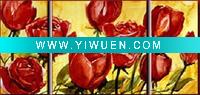 Wholesale Modern Red Rose Oil Painting, Home decoration
