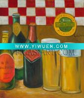 Wholesale PXE029 Wine Bottle Oil Painting