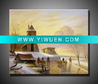 Wholesale 100%handmade village painting on canvas